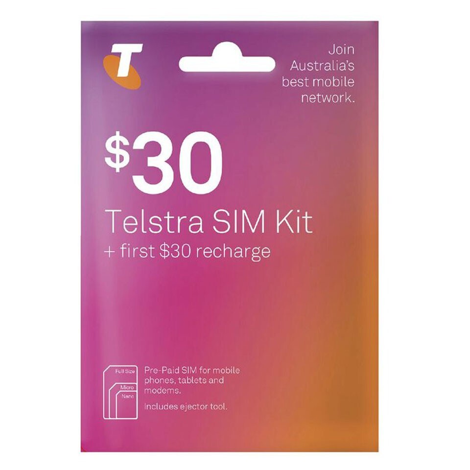 NEW TELSTRA PREPAID $30 SIM CARD STARTER PACK KIT 3G/4G MOBILE MULTI FIT TRI SIM