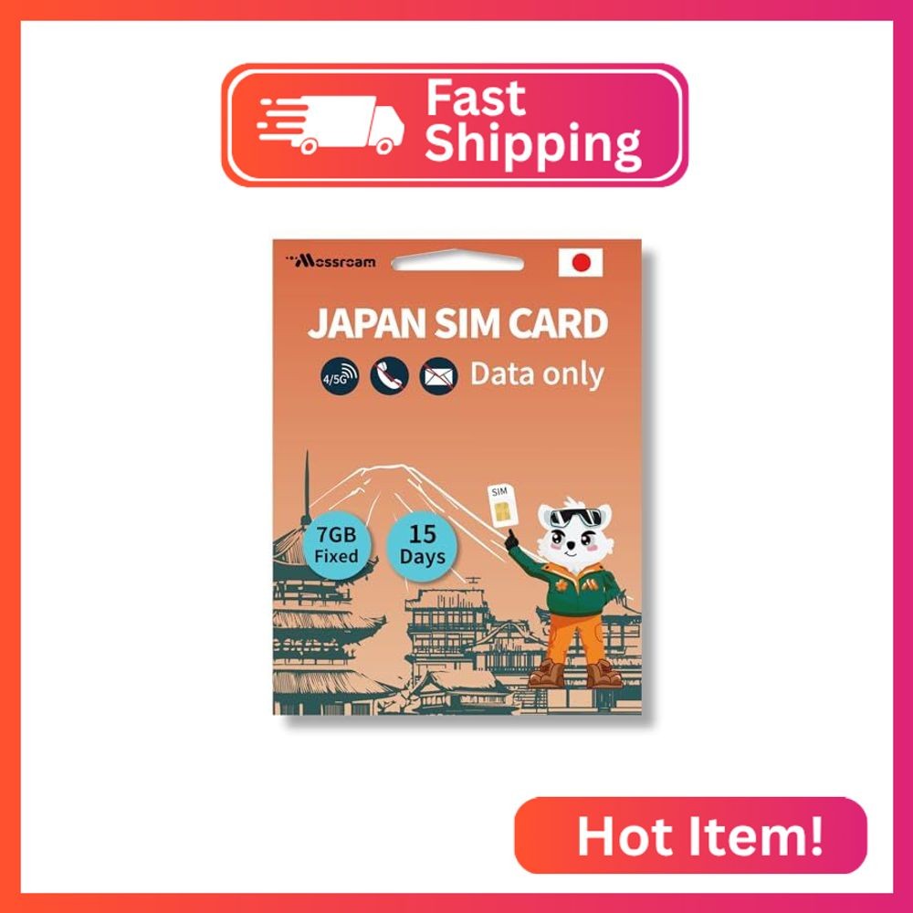 Japan SIM Card – Prepaid Data Plans |7GB Total,15 Days | High-Speed 4/5G LTE | N
