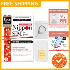 Japan SIM Card 180 Days Data Only | 15GB High-Speed 4G LTE + Unlimited Data a…