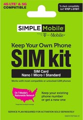 Simple Mobile 4G LTE Prepaid SIM Card Kit – Easy Activation for Unlocked Phones