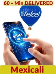 ESIM MEXICO TELCEL AREA MEXICALI,RECHARGEABLE(YOU NEED ID FOR USE)
