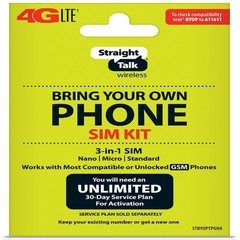 3-in-1 SIM Card Kit for BYOP – Compatible with AT&T, Straight Talk & More