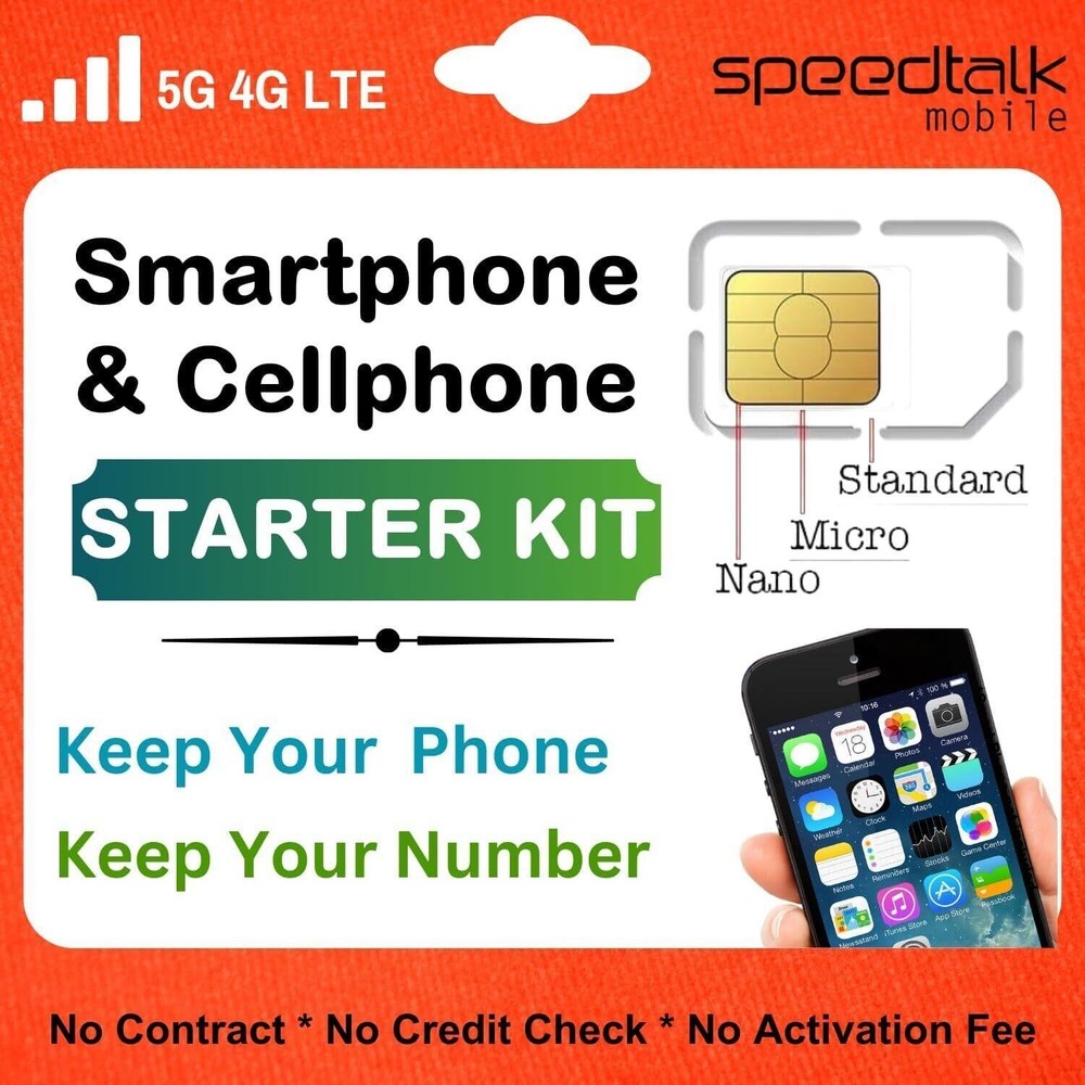 Universal SIM Card Starter Kit for 5g 4g LTE Ios Android Smart Phones Talk,text