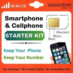 Universal SIM Card Starter Kit for 5g 4g LTE Ios Android Smart Phones Talk,text
