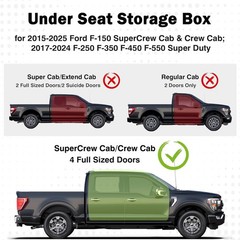 under Seat Storage for 2015-2026 Ford F150, 2017-2025 F250 F350 F450 F550 Super