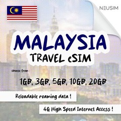 NeuSIM Malaysia eSIM 5-20GB Data | Same Day DELIVERY!