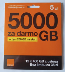 Polish SIM CARD from network Orange 3in1 (Standard-Micro-Nano)