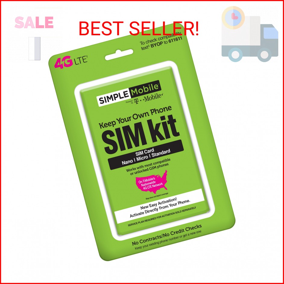 Simple Mobile, Powered by Tmobile, Universal Sim Kit