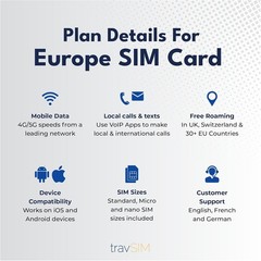 SIM Card | Data with 4G/5G speeds | Unlimited Calls | Use in the UK, Switzerl…