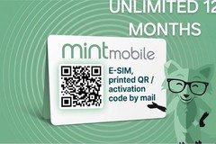 Mint Mobile eSIM 12-Month Unlimited Data Talk Text 1 Year Prepaid