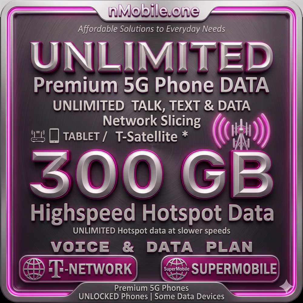 T-Mobile Premium 5G Data: UNLIMITED + 300GB Hotspot | 5-Day Trial | eSIM