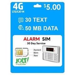 Jolt Mobile AT&T SIM Card for 5G 4G LTE GSM Home Business Security Alarm System