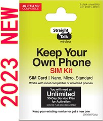 Straight Talk 3-in-1 Sim Card Kit,KeepYour Own Phone,Verizon Compatible,2023 New