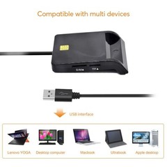 X02 USB Multi Ports SIM Card SIM SD TF MMC Micro SD card Reader ISO 7816 Writer