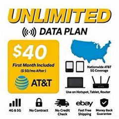 AT&T Unlimited Data Hotspot – No Data Caps No Throttling (Pls Read Description)