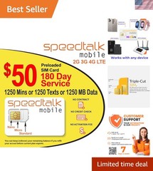 Versatile $50 SIM Card with 1250 Text/Data MB for 180-Day Global Connectivity