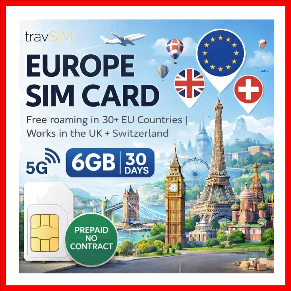 Travel SIM Card with Unlimited Calls & 4G/5G Data
