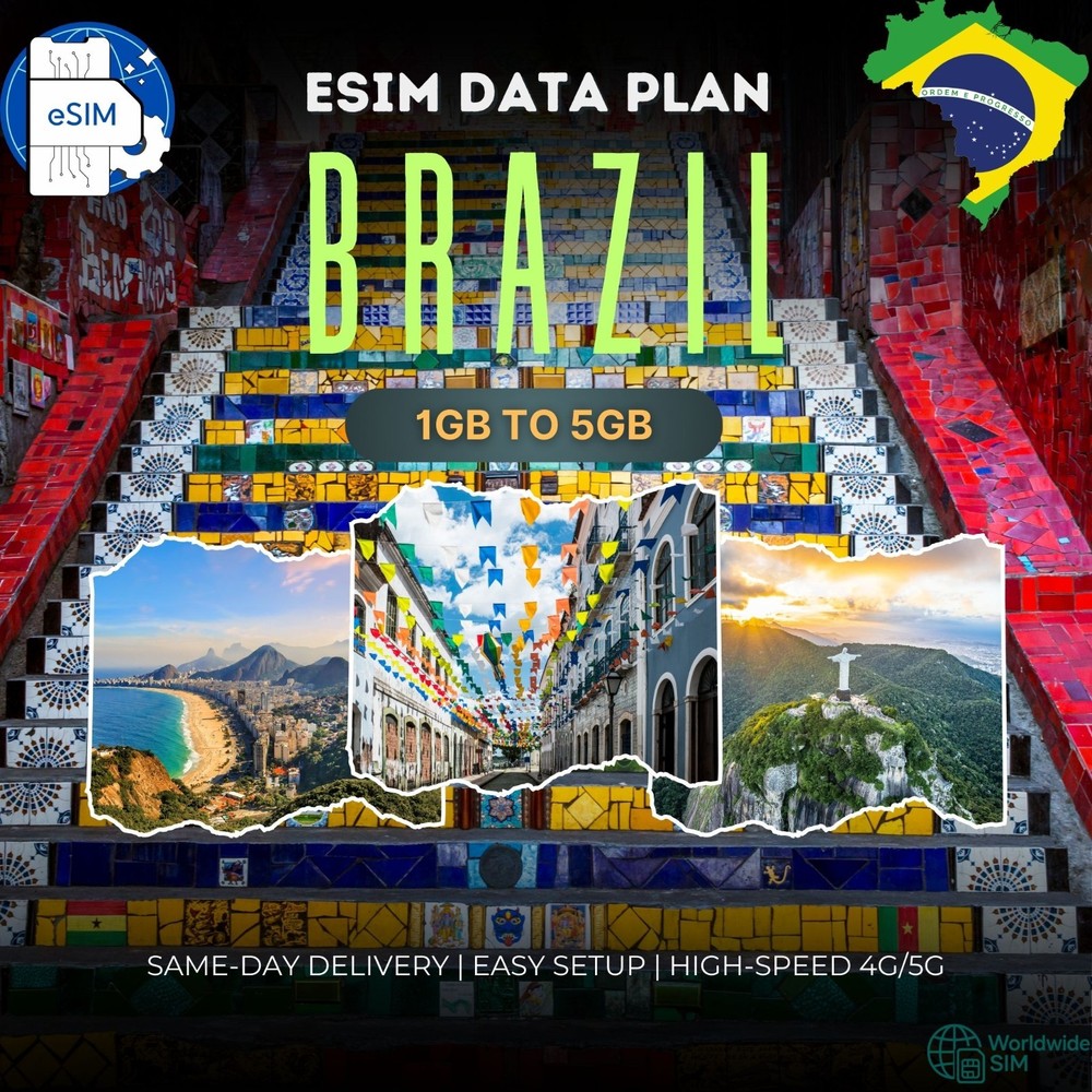 Brazil eSIM 1GB to 5GB | 4G/5G Data Plan | Same-Day Delivery | Easy Setup