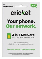 Cricket Wireless BYOD 3-in-1 SIM Card Kit 5G+ 5G 4G LTE