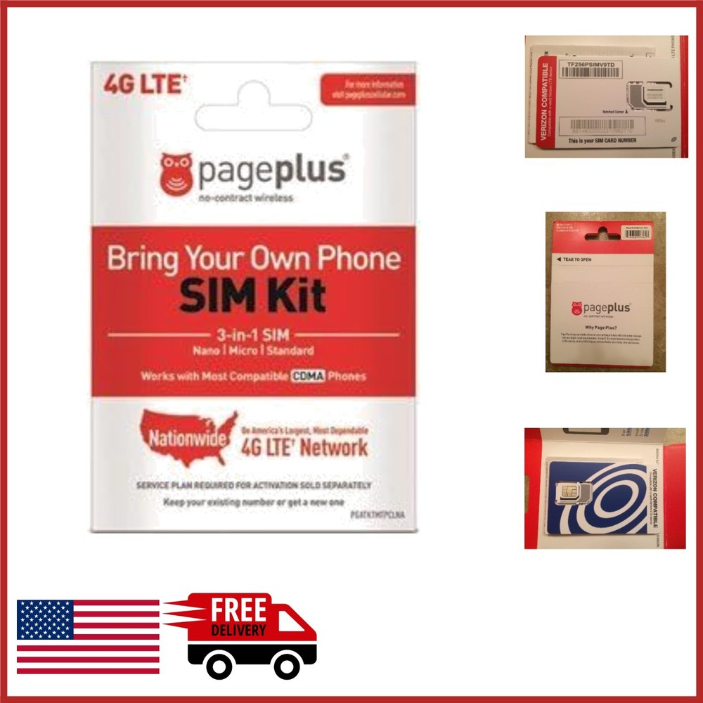 4G LTE SIM Card Kit for CDMA Phones Nano Micro Standard Activation