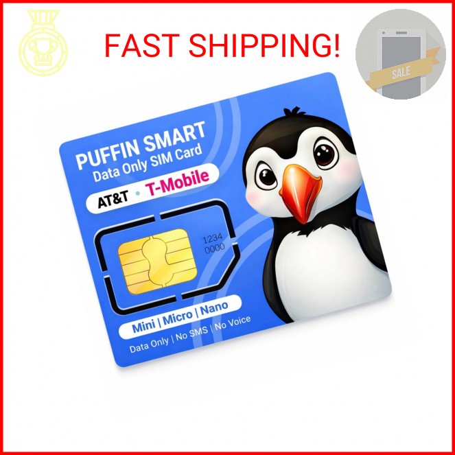 Puffin Smart 4G 5G LTE Data Only SIM Card – Reliable Connectivity for Security C