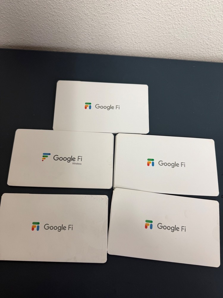 Lot of 5 Google Fi SIM Card Kits Talk Text Data Wireless New