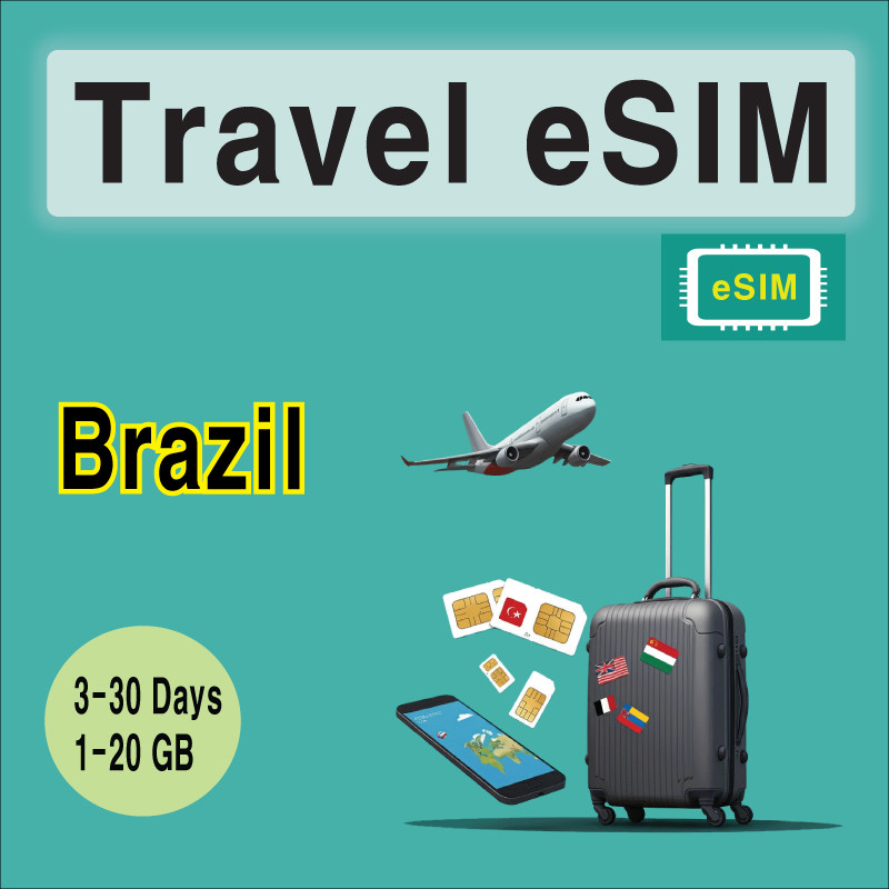 [eSIM] Brazil Travel SIM Card, 3-30 Days, 1-20GB QR Code