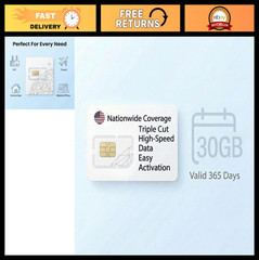 30GB Data SIM Card – 5G/4G LTE, No Throttling, 365 Days, Global Coverage, Unlock