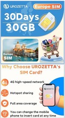 Europe Data SIM Card 30 Days 30GB for 32 Countries | Prepaid 4G High