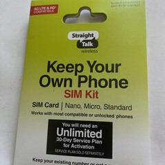 Straight Talk 3/1 Nano Micro And Reg SIM Card Save Sale cdma Bring Your Phone