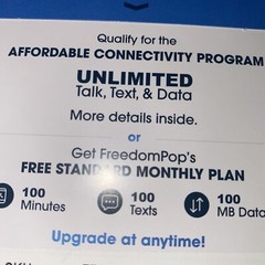 FreedomPop Bring Your Own Phone SIM Kit Free Wi-Fi Calling 100 Mb Data Sim Pin