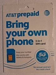 💥 AT&T Prepaid Bring Your Phone or Tablet Sim Kit | Universal 3-in-1 Sim Card