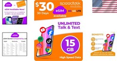GSM SIM Card – 30 Days Unlimited Talk Text + 15GB 5G Data – Easy Activation