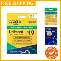 Prepaid 5G/4G SIM Card | $19 Plan | Unlimited Talk, Text & Data | 5GB High Sp…
