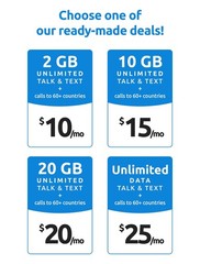 Mobile – US Prepaid SIM Card (3 in 1) | Bring Your Own Phone Kit | Phone Plan…