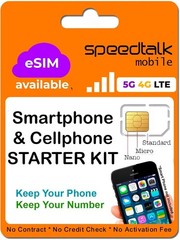 SpeedTalk Mobile Pre-Paid SIM Card Starter Kit – No Contract Wireless Plans…