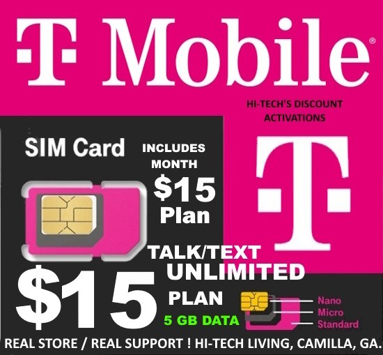 T-Mobile CONNECT ✅ SIM CARD + MONTH UNLIMITED T/T + 5GB DATA ✅ $15 PLAN