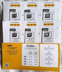 12 x giffgaff SIMs Giff Gaff Nano/Micro/Standard 3-in-1 SIM **FAST DELIVERY**