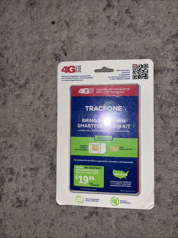 TracFone Bring Your Own Phone SIM Activation Kit – Retail Packaging