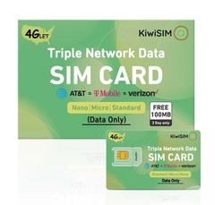 Prepaid Data SIM Card Support for AT&T, T-Mobile and Verizon