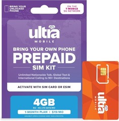 $19/mo. Prepaid Phone Plan – Unlimited Talk & Text/-