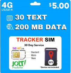 Jolt Mobile AT&T Tracker SIM Card Kit – Senior Pet Car 5G 4G LTE GPS Tracking