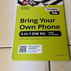 Straight Talk 3/1 Nano SIM Card Wow Green Color Compatible Bring Your Verizon