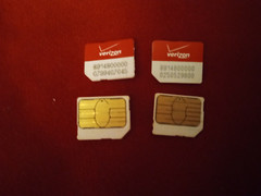 Lot of 4 Verizon 4G LTE Red&White CDMA Micro Sim Cards NOT FOR ACTIVATION! READ!