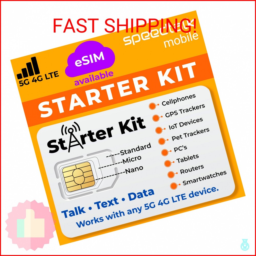 SpeedTalk Mobile SIM Card Starter Kit, Smartphone Cell Phone, GPS Tracker and Io