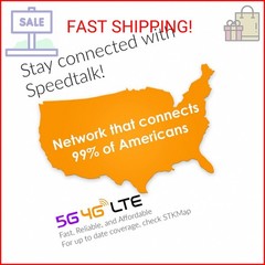 SpeedTalk Mobile $5 Prepaid Smart Watch SIM Card Kit for 5G 4G LTE Smartwatch, W