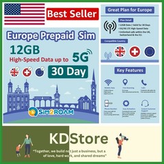 Prepaid SIM Card 30 Days 12GB 5G/4G Data Unlimited Calls SMS UK