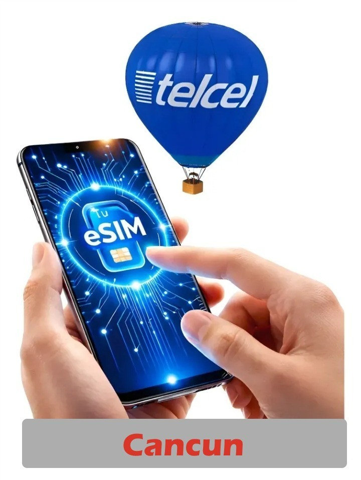 Mexico CANCUN eSIM BY TELCEL 7 days UNLIMITED SMS,CALLS (YOU NEED ID MEXICAN)