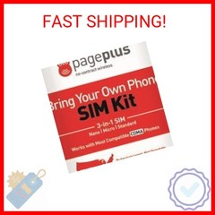 Page Plus SIM CARD 4G LTE 3 in 1 Sim Kit, Black (Nano-Micro-Standard)
