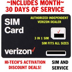 VERIZON SIM ⭐ WITH $45 SERVICE PLAN 30 DAYS ⭐ 15gb DATA ⭐ TRUSTED DEALER!